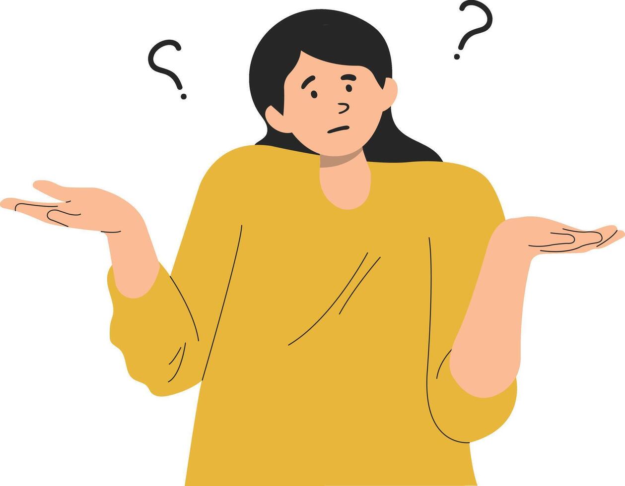 Illustration of Person Puzzled with Cartoon Shape vector