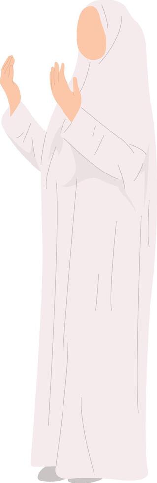 Illustration of Hajj Pilgrims with Flat Cartoon Design. vector