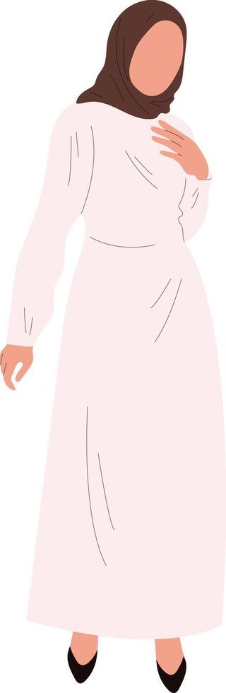 Hijab Beauty Girl Character with Cartoon Design. vector