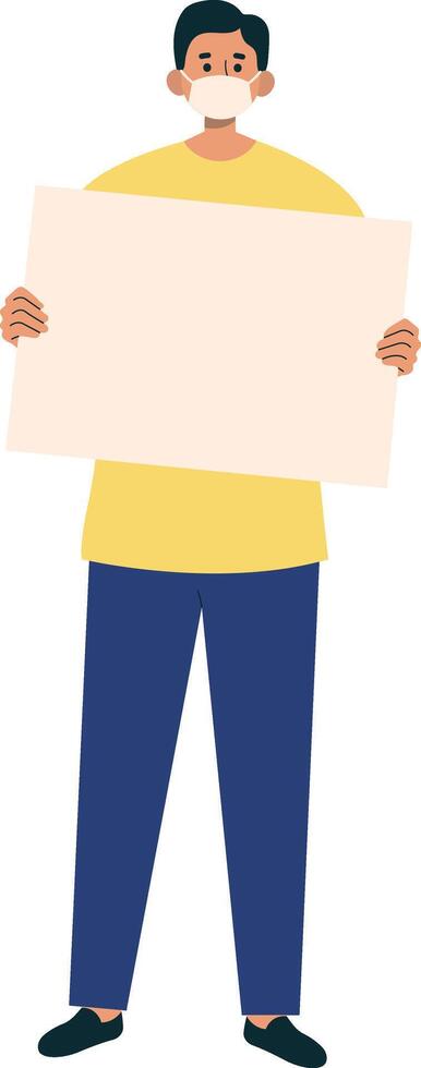 Illustration of People Holding Banner in Flat Design. vector