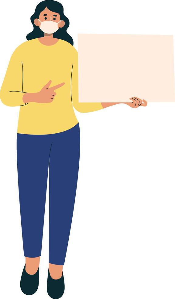Illustration of People Holding Banner. vector