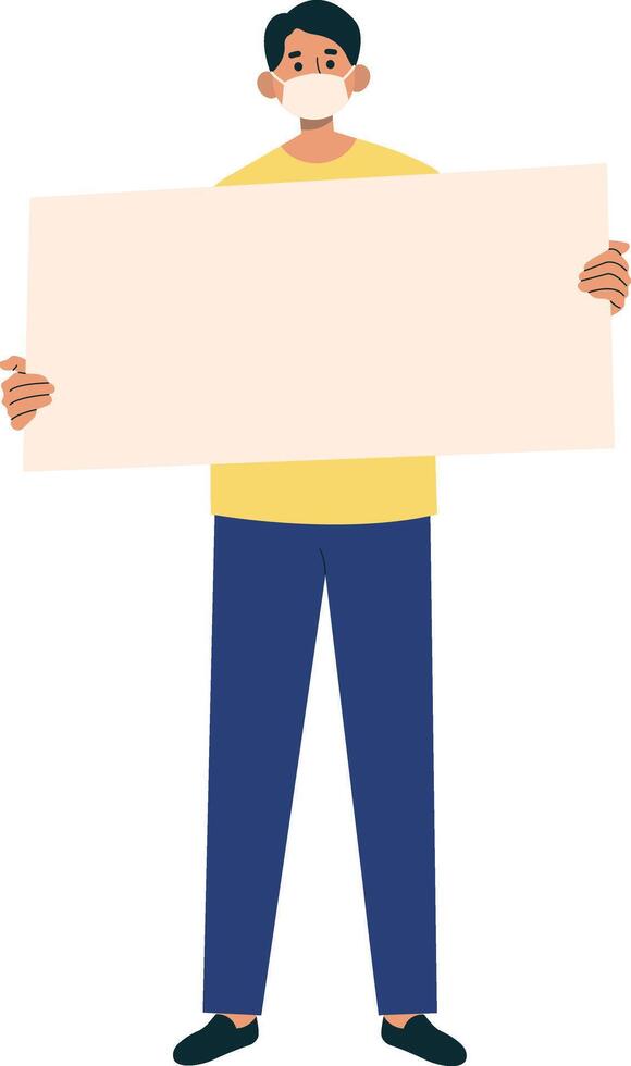 Illustration of People Holding Banner in Flat Design vector