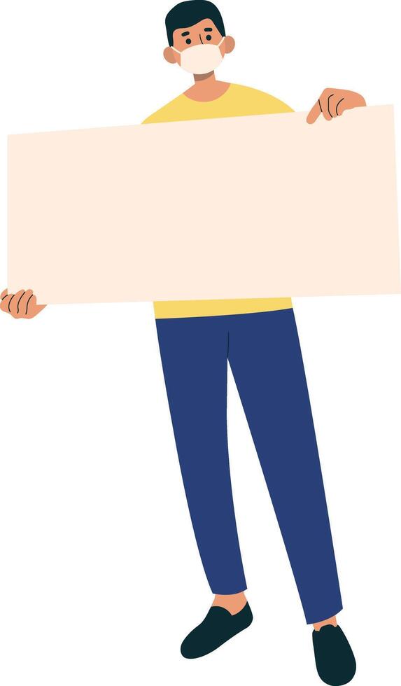 Illustration of People Holding Banner in Cartoon Design vector