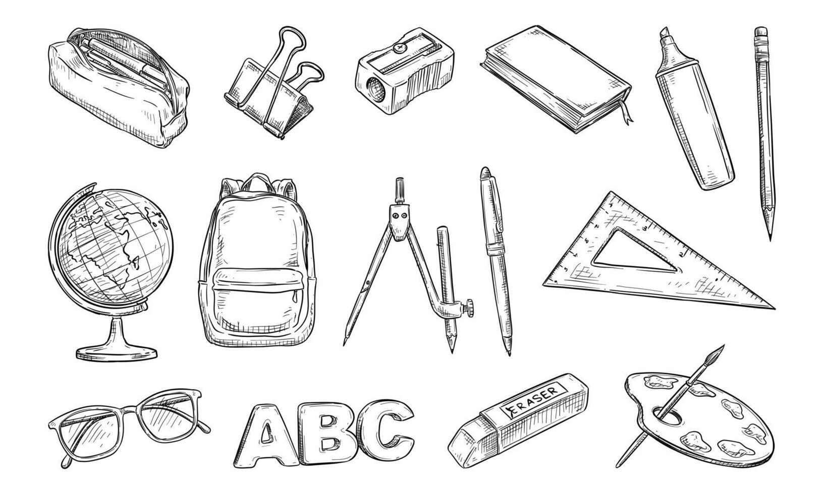 school knowledge handdrawn collection vector