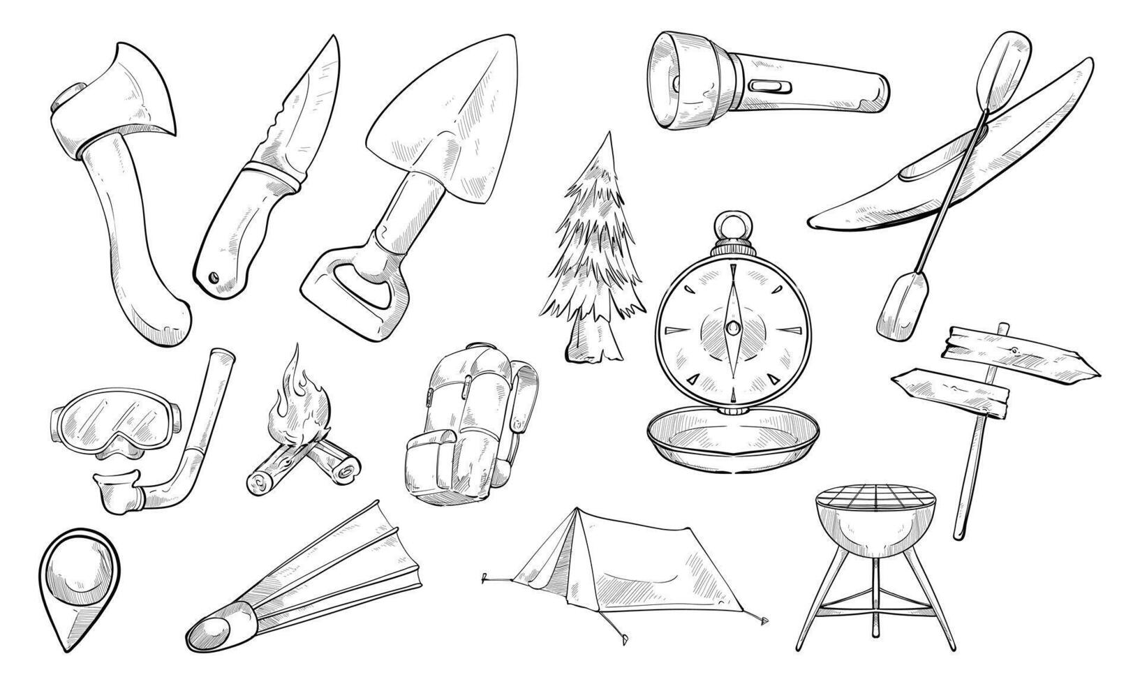 Handdrawn Camping Collection vector