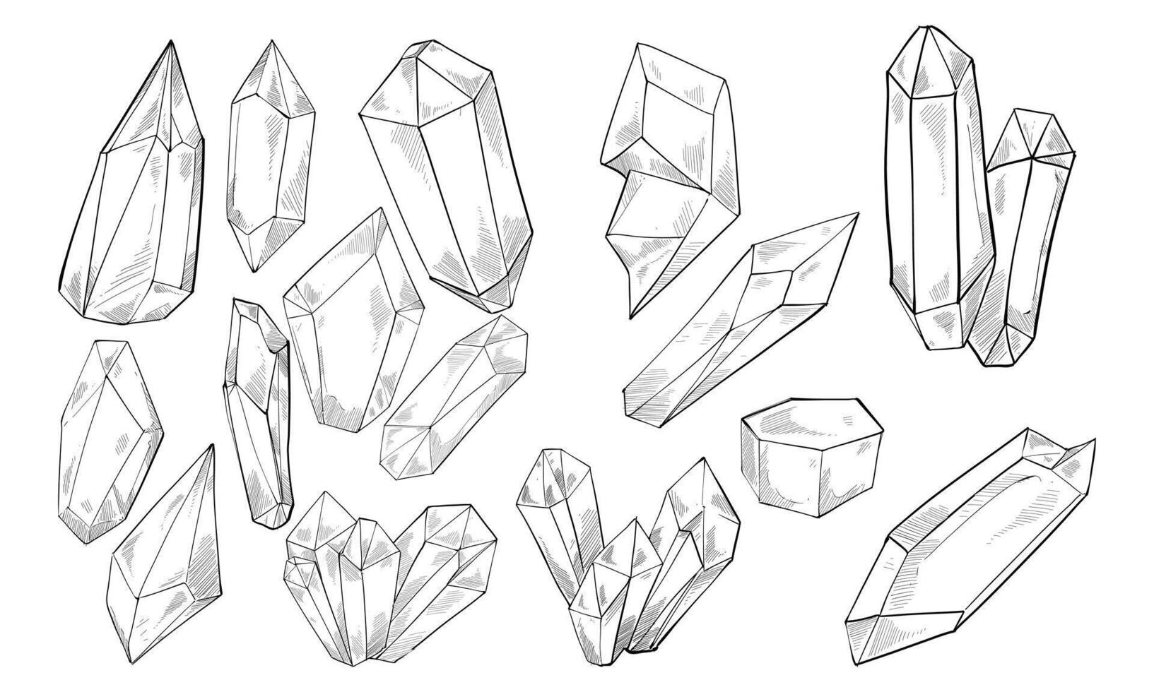 Handdrawn Crystal Collection vector