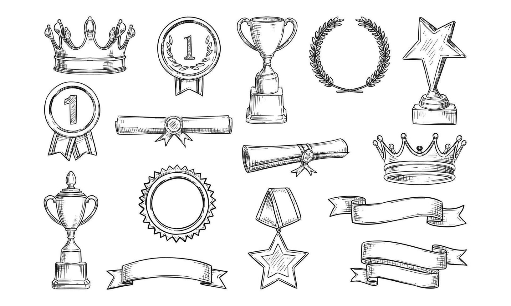 Handdrawn Awards Collection vector