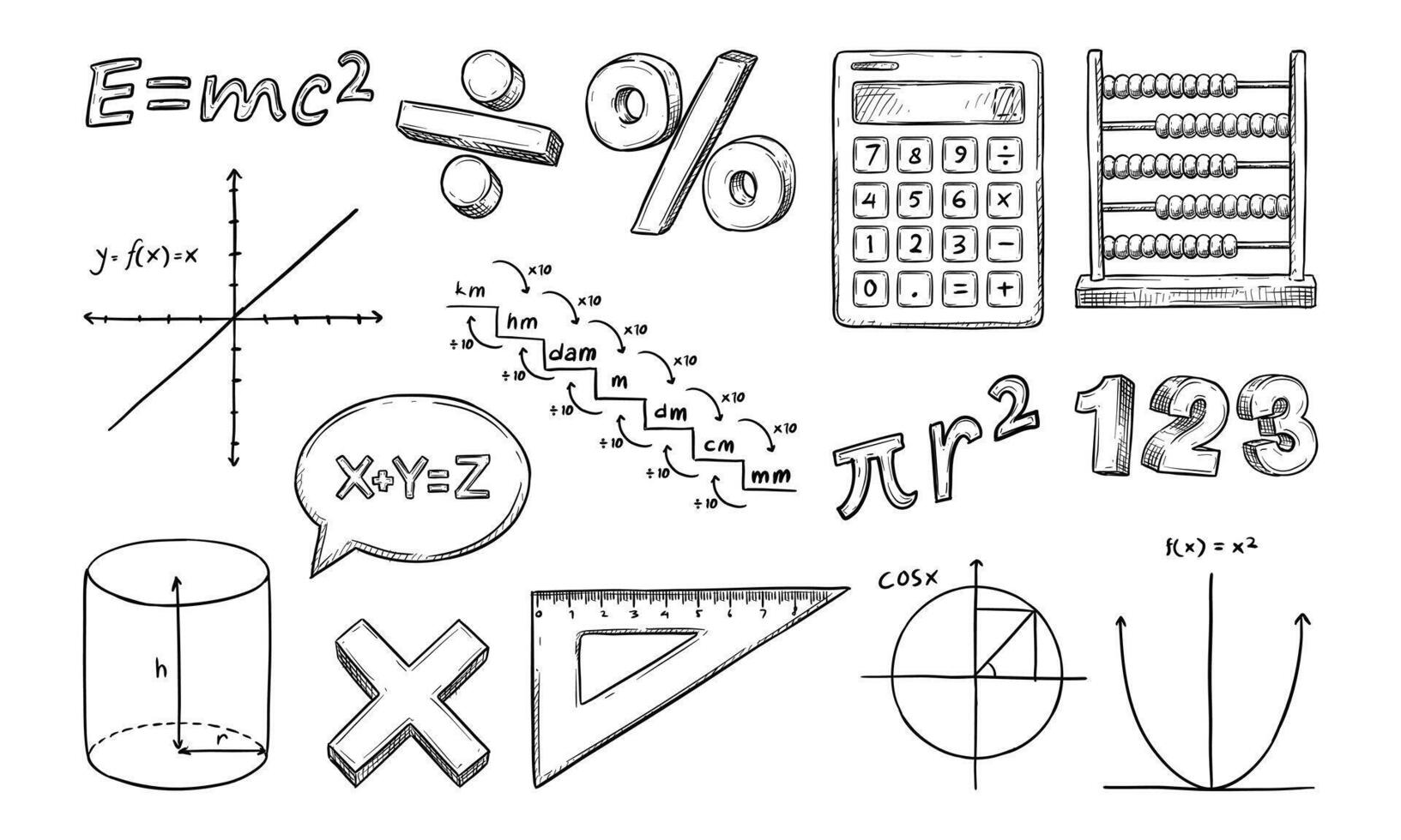 Math Formulas Handdrawn Collection vector