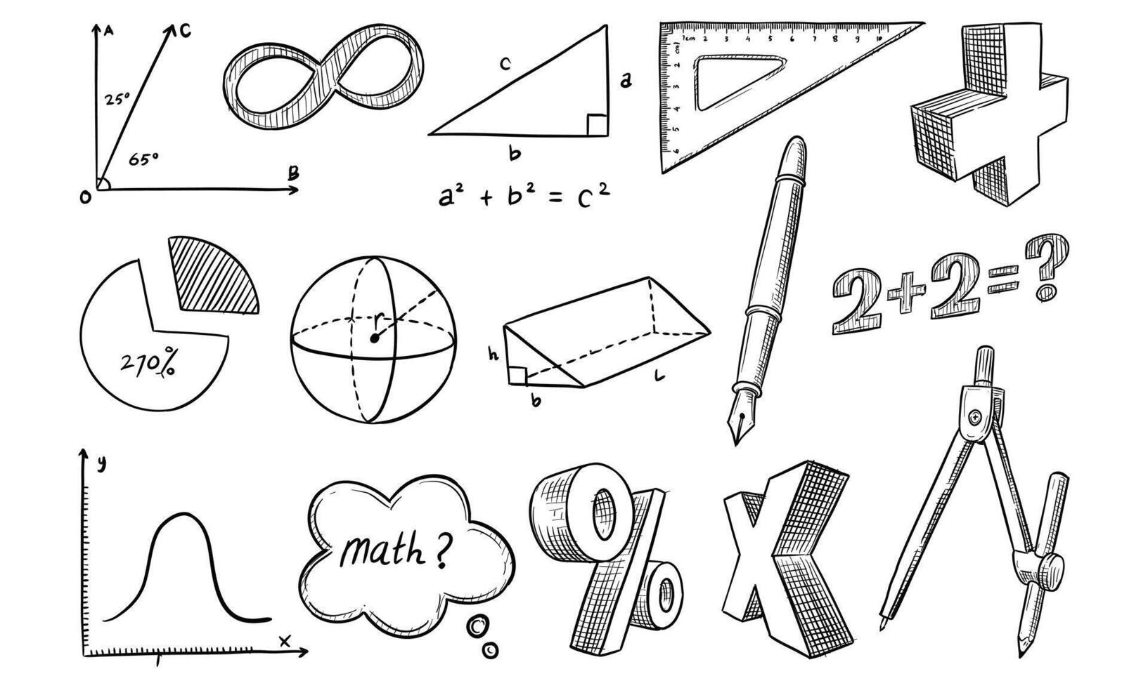 Mathematics geometric Handdrawn Collection vector