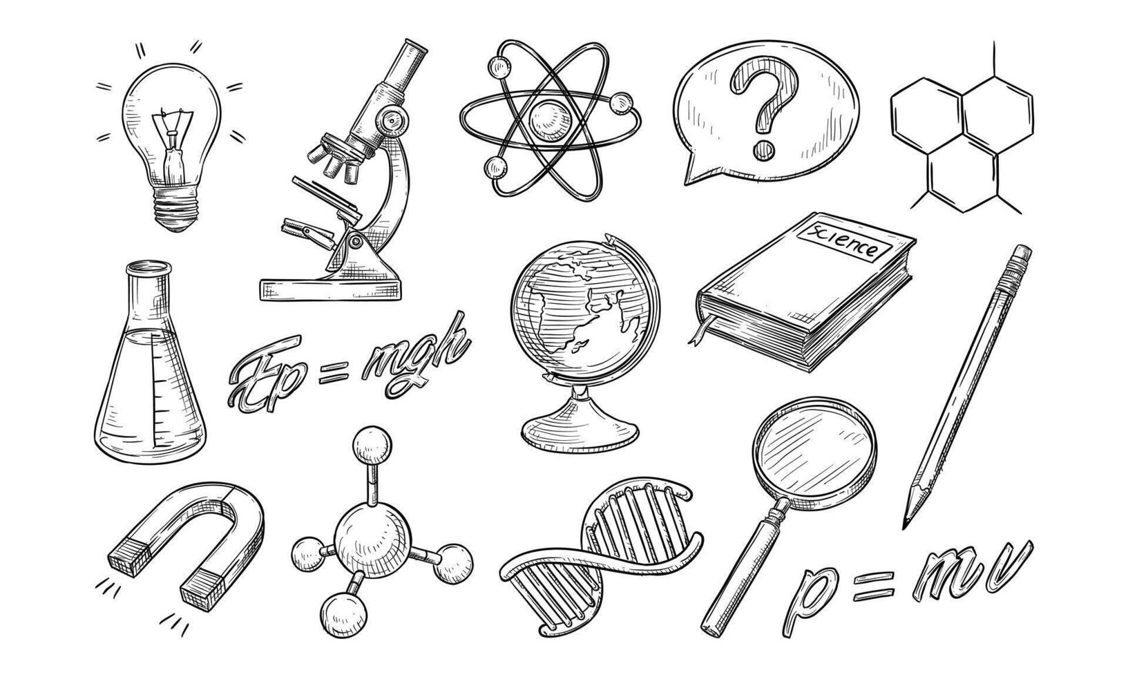 Science Experiments Handdrawn Collection vector