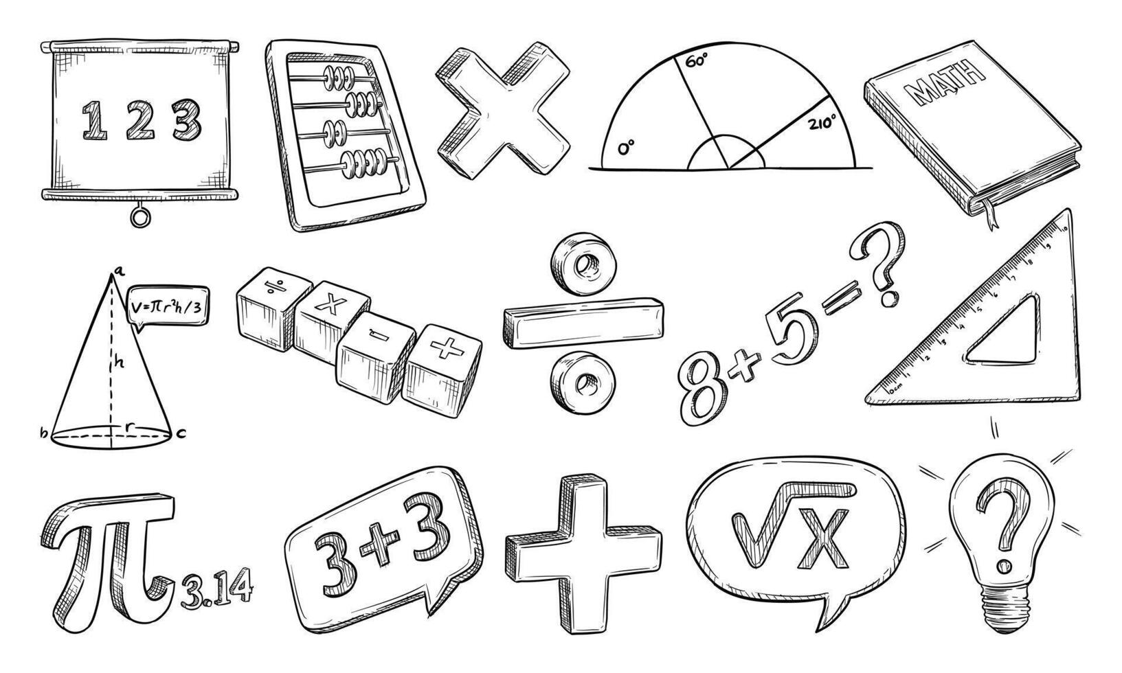 Mathematics education Handdrawn Collection vector