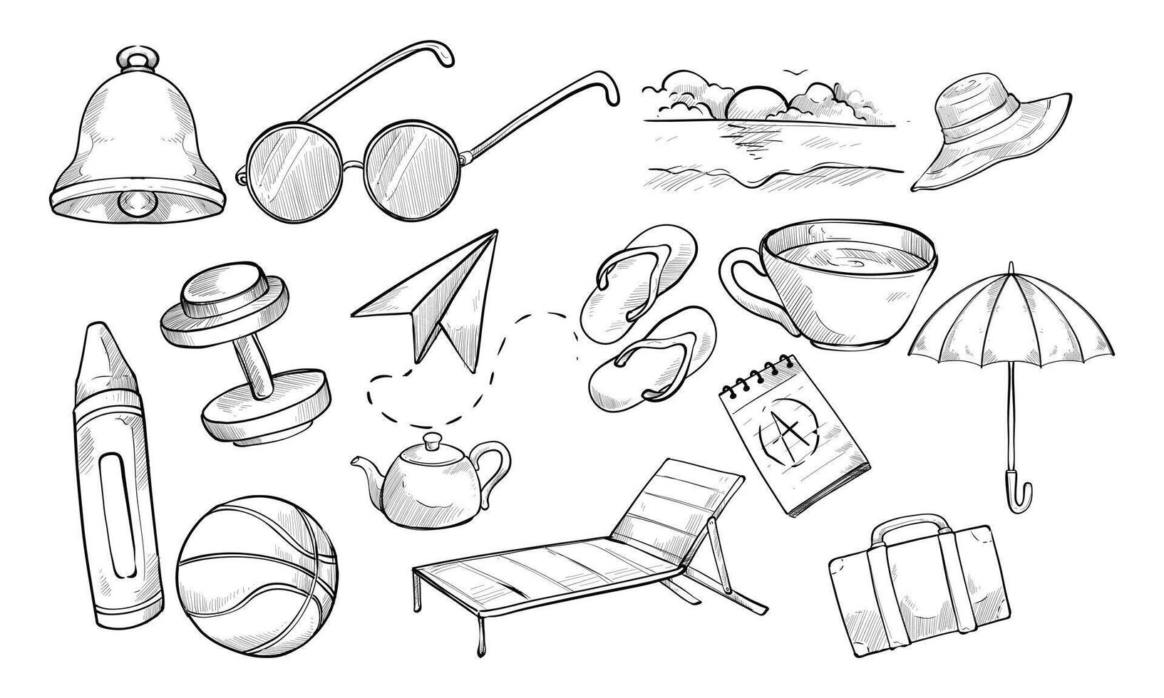 happy holidays sticker handdrawn collection vector