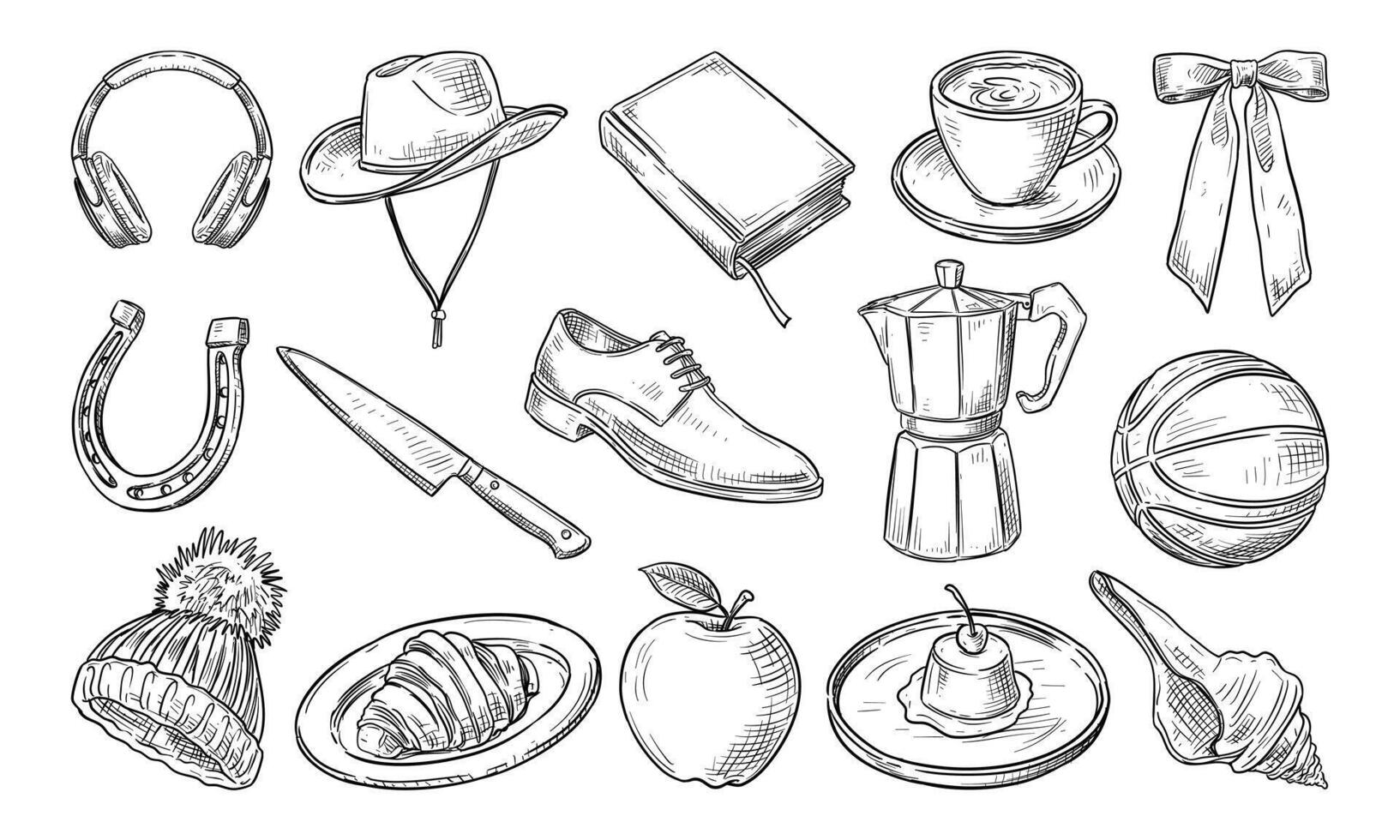 miscellaneous handdrawn collection vector