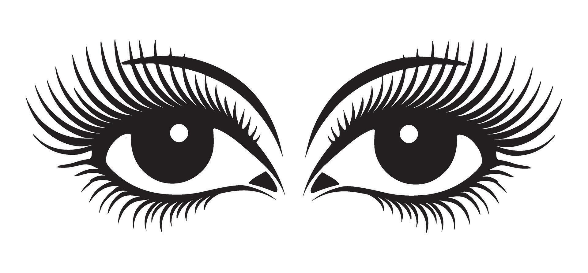 Intense Eyes Silhouette Illustration for Expression Design vector