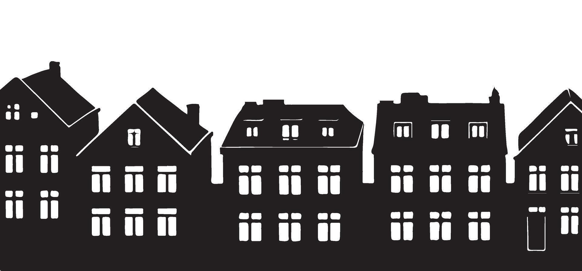 Silhouette Urban Cityscape Buildings Skyline Art Design vector