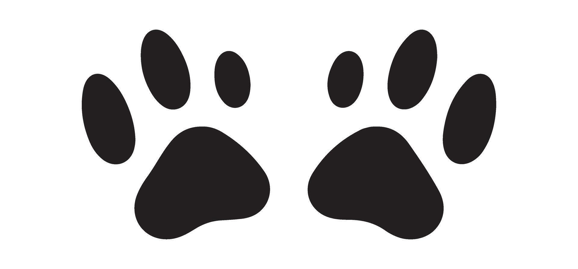 Playful Paw Prints Silhouette Illustration for Pet Related Project vector
