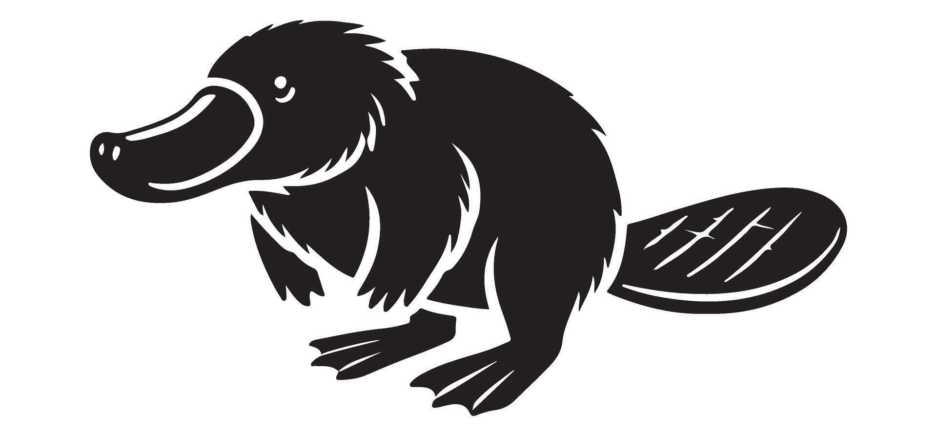 Adorable Platypus Silhouette Illustration Australian Icon Design vector