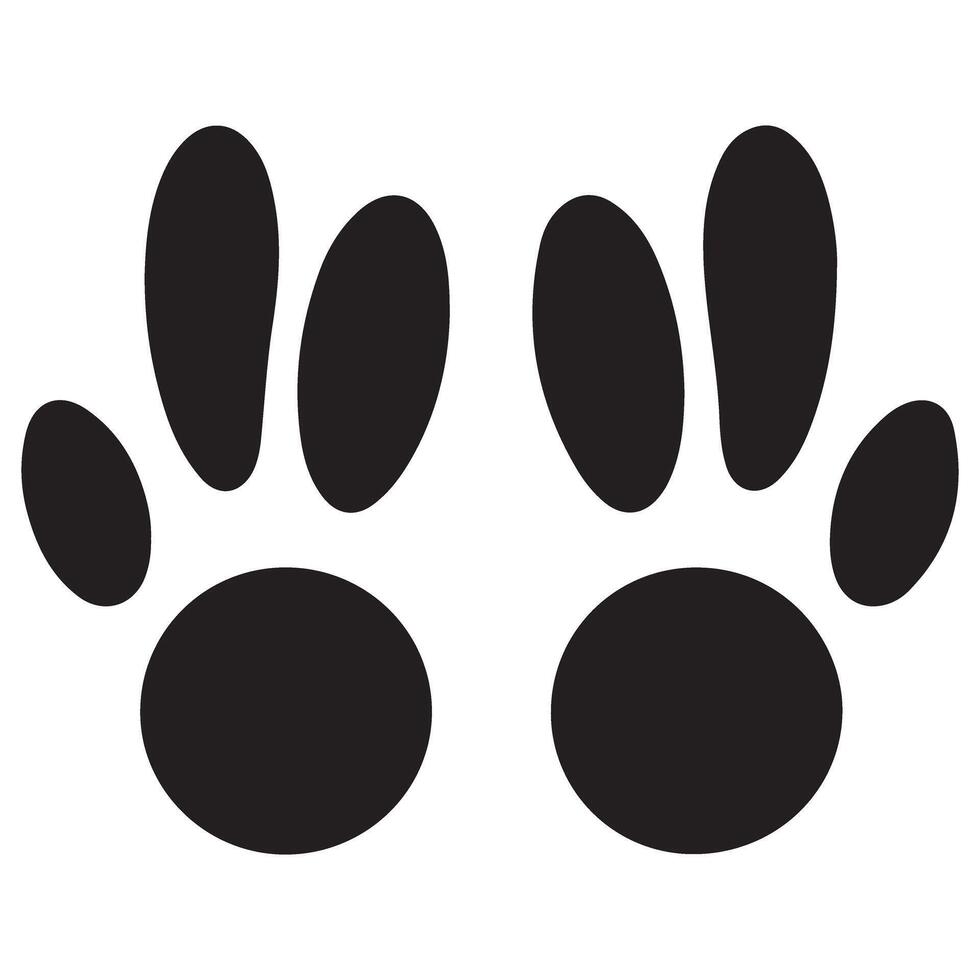 Playful Paw Print Silhouette Illustration for Animal Design vector