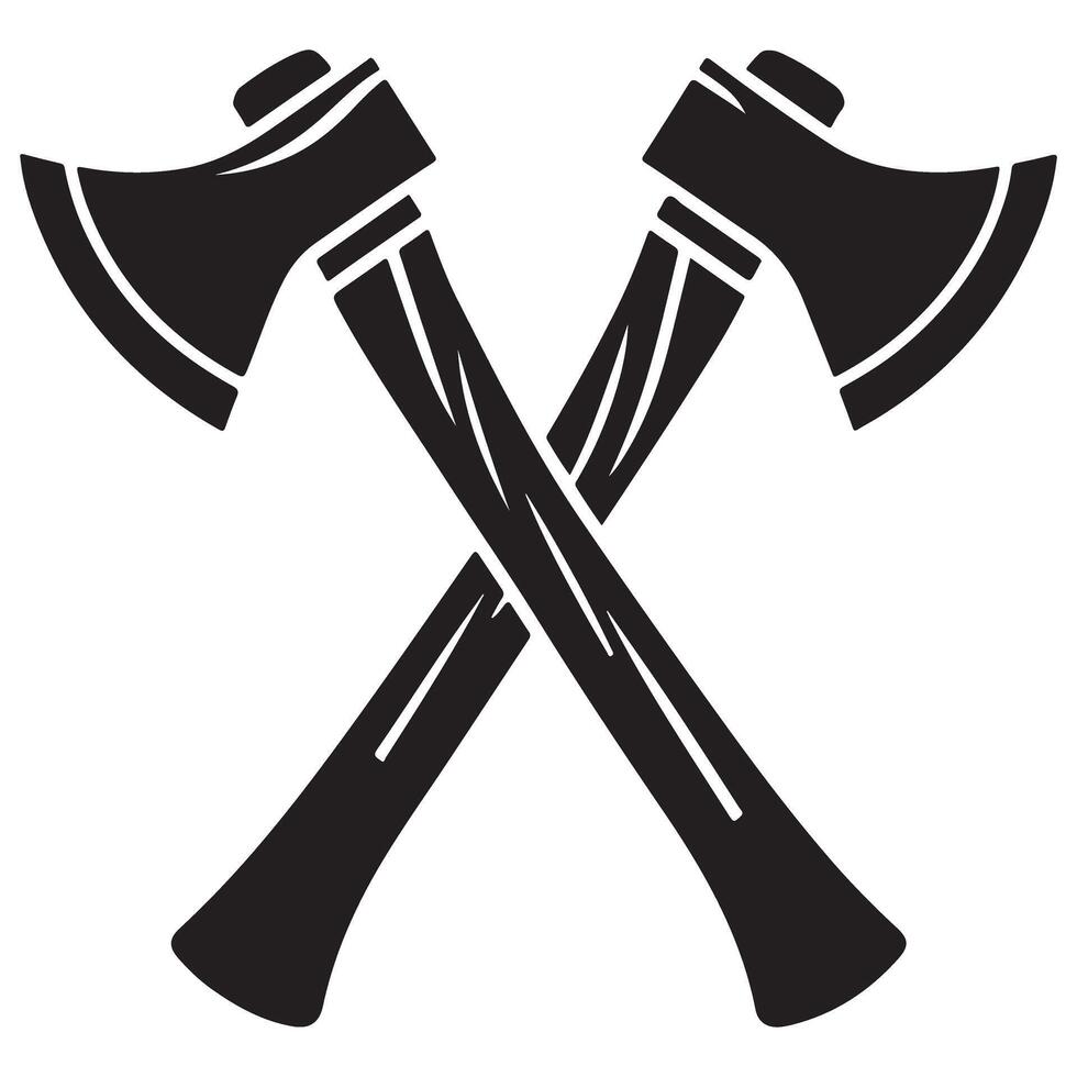 Crossed Axes Silhouette Graphic for Lumberjack and Outdoors Themes vector