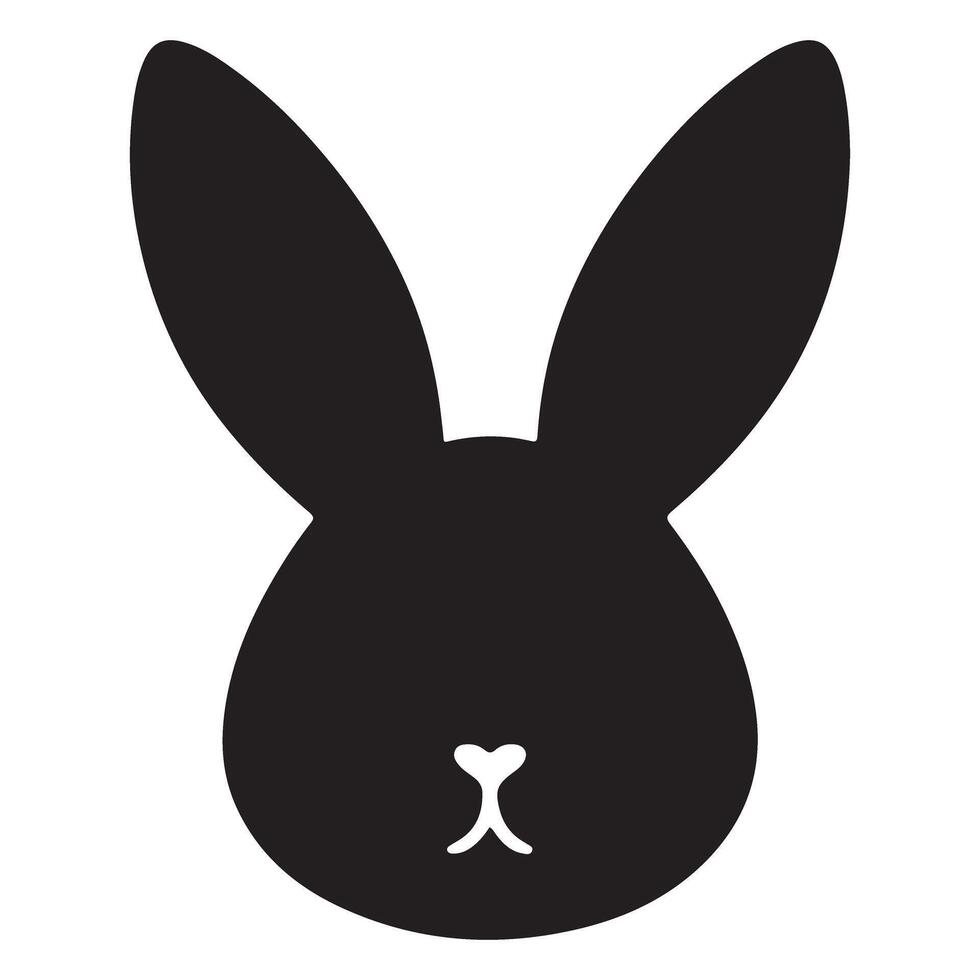 Adorable Bunny Head Silhouette Illustration for Easter Projects vector