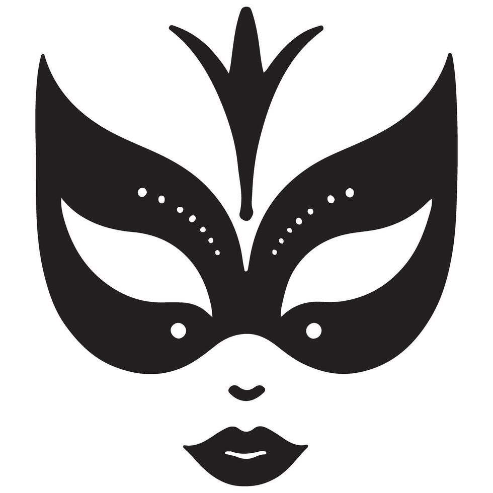 Masquerade Mask Silhouette Illustration Elegant Mystery Costume Design vector