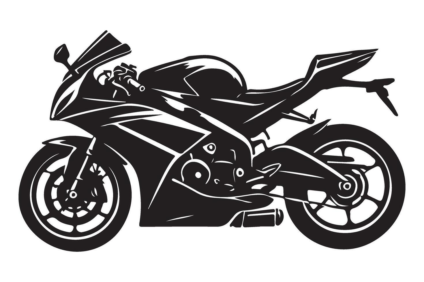 Modern sportbike silhouette illustration motorcycle automotive design vector