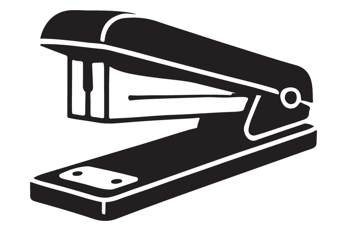 Black Silhouette Stapler Office Tool Illustration Stock Image vector