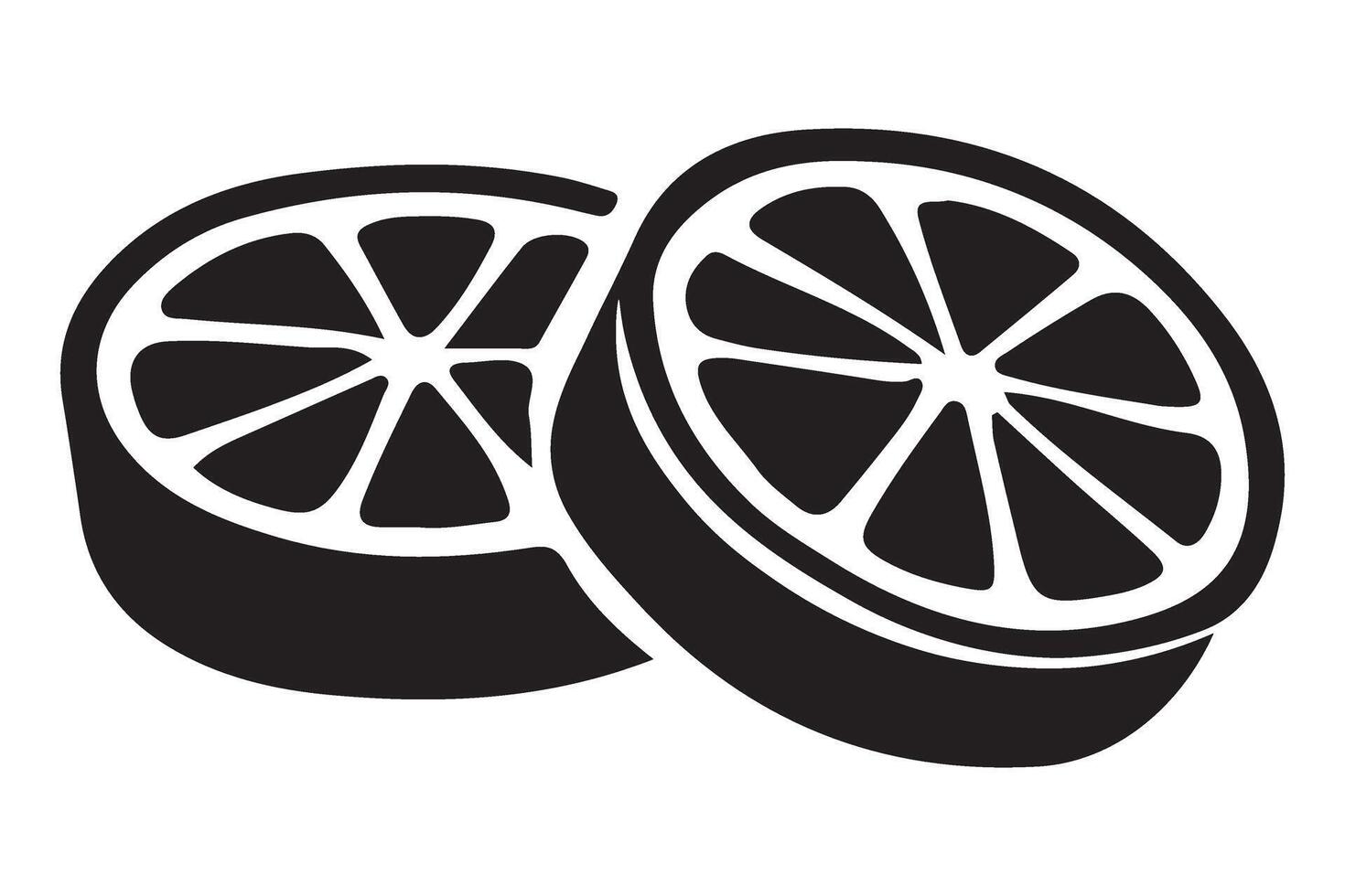 Orange Slices Silhouette Graphic Citrus Fruit Design Element vector