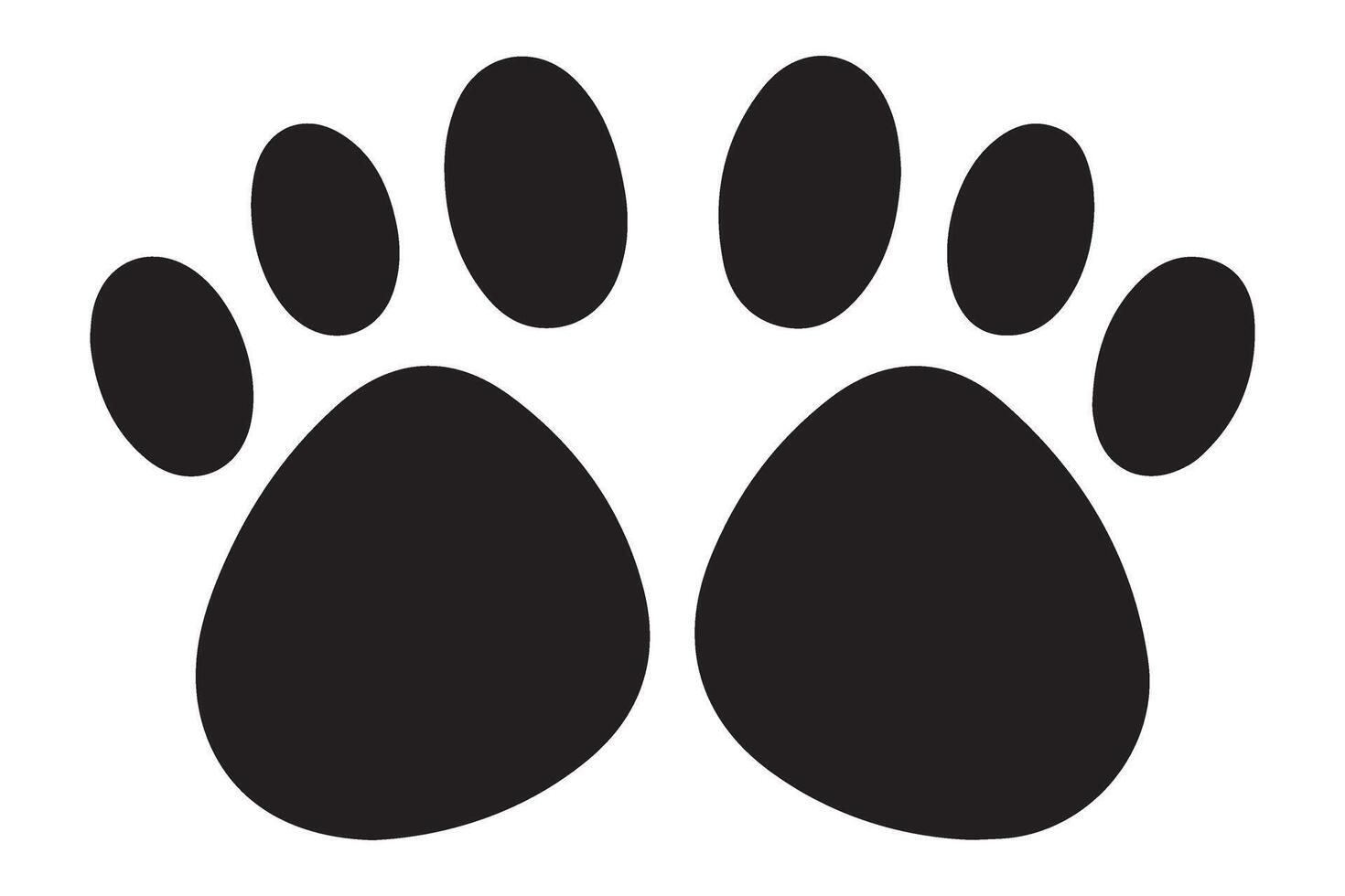 Silhouette Animal Paw Prints Illustration Design Art vector