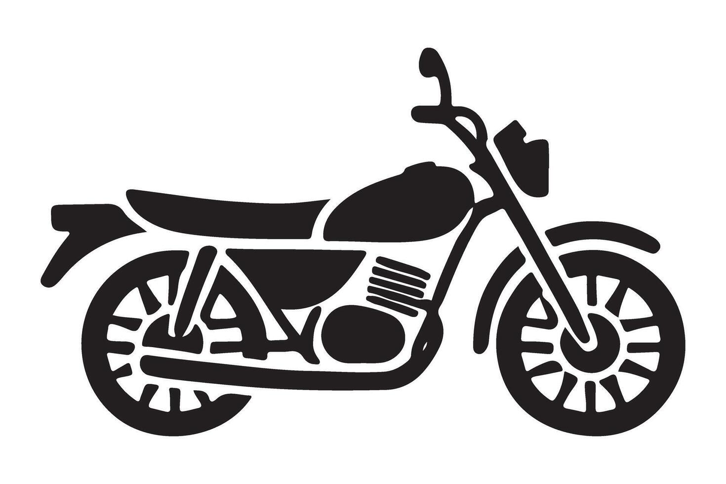Silhouette Motorbike Illustration on White Stock Image vector