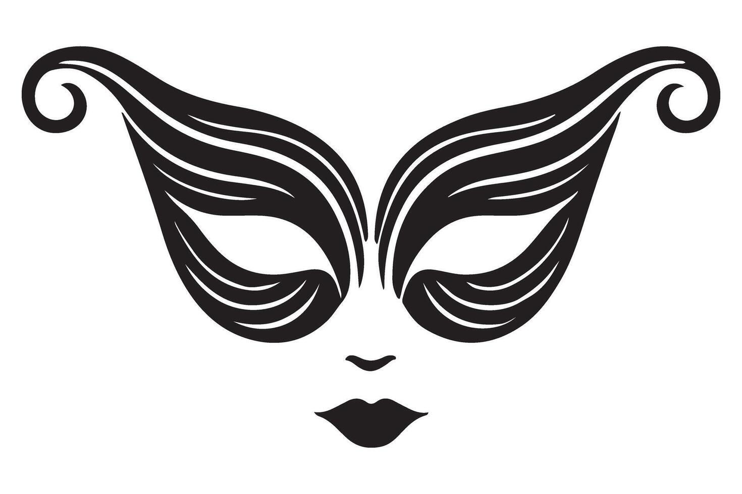 Mysterious Masquerade Mask Silhouette Illustration for Creativity vector