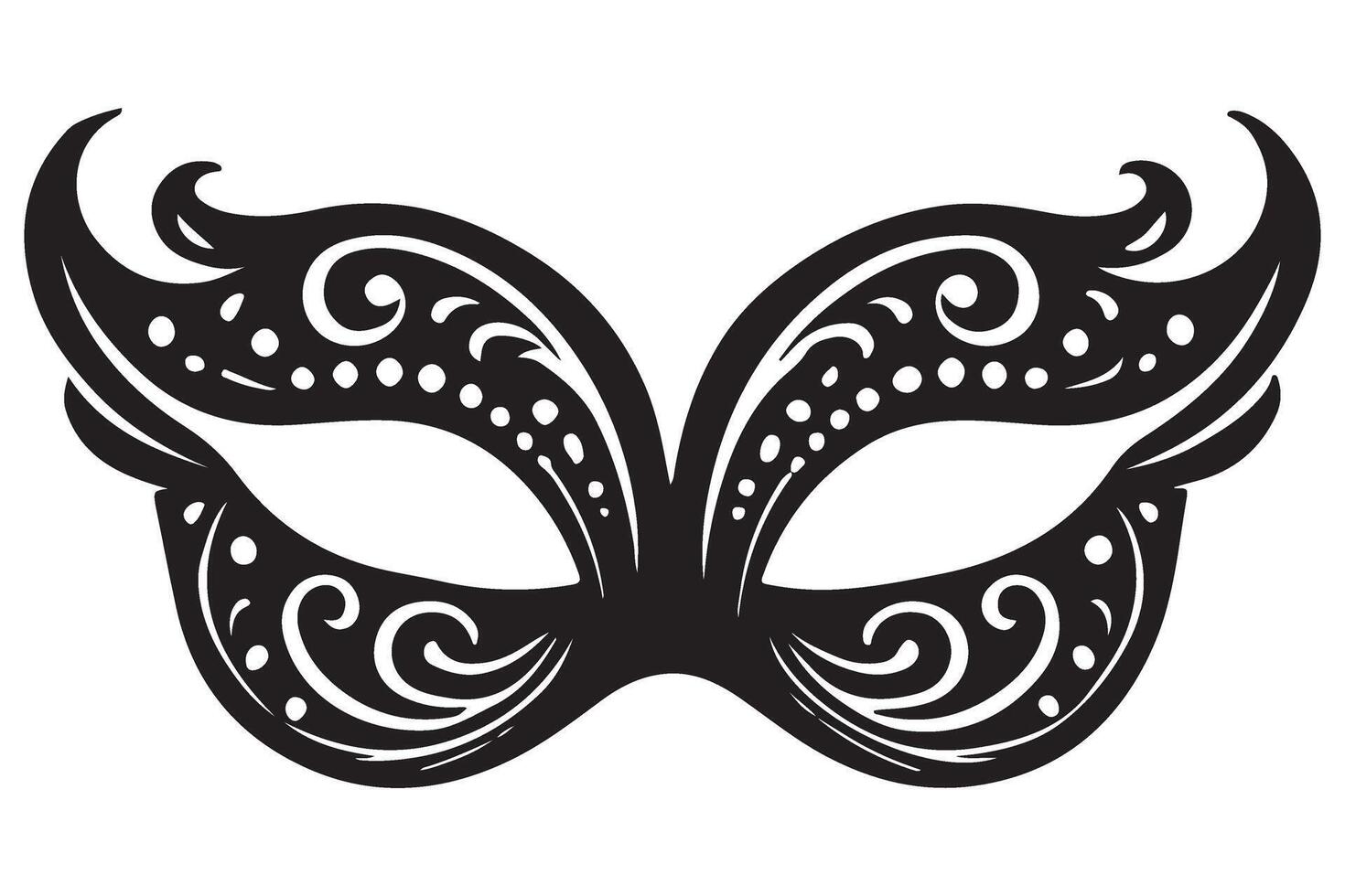 Silhouette Masquerade Mask Illustration For Art and Design vector