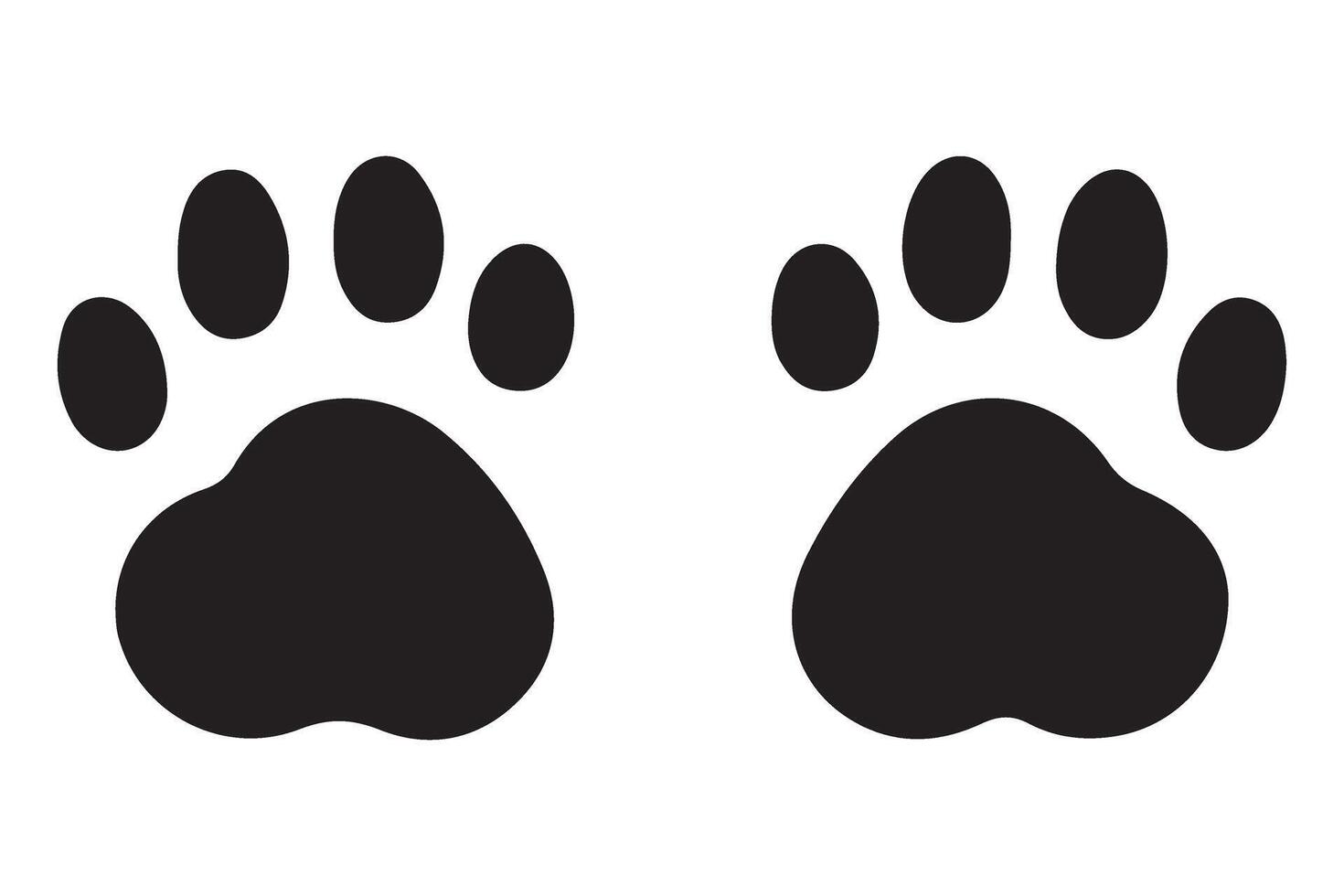 Animal Paw Prints Silhouette Illustration of Pet Footsteps vector