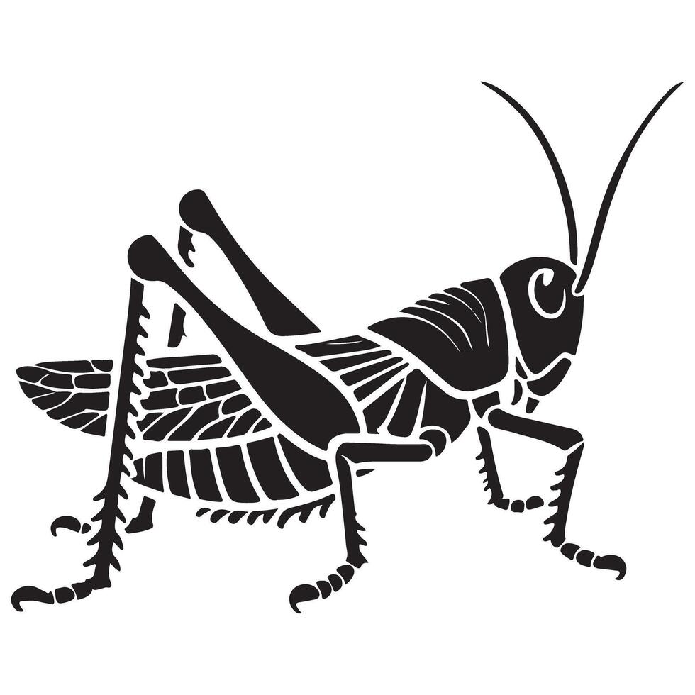 Grasshopper Silhouette Image A Nature Inspired Design vector