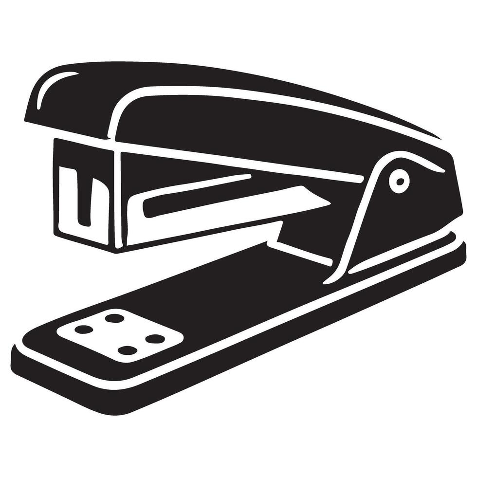 Stapler Silhouette Image Essential Office Stationery Design vector