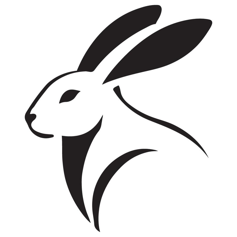 Elegant Rabbit Silhouette Illustration of Animal Profile Design vector