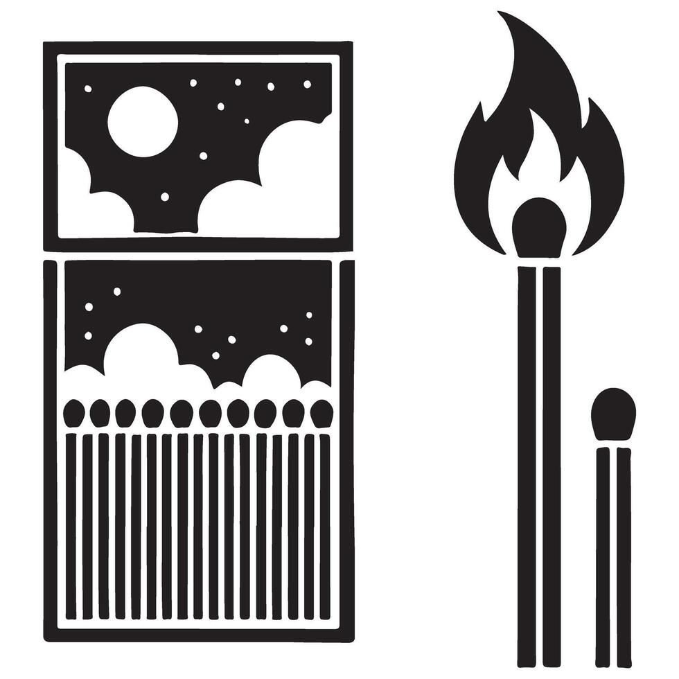 Matches Silhouette Art Light Up Your Designs Now vector