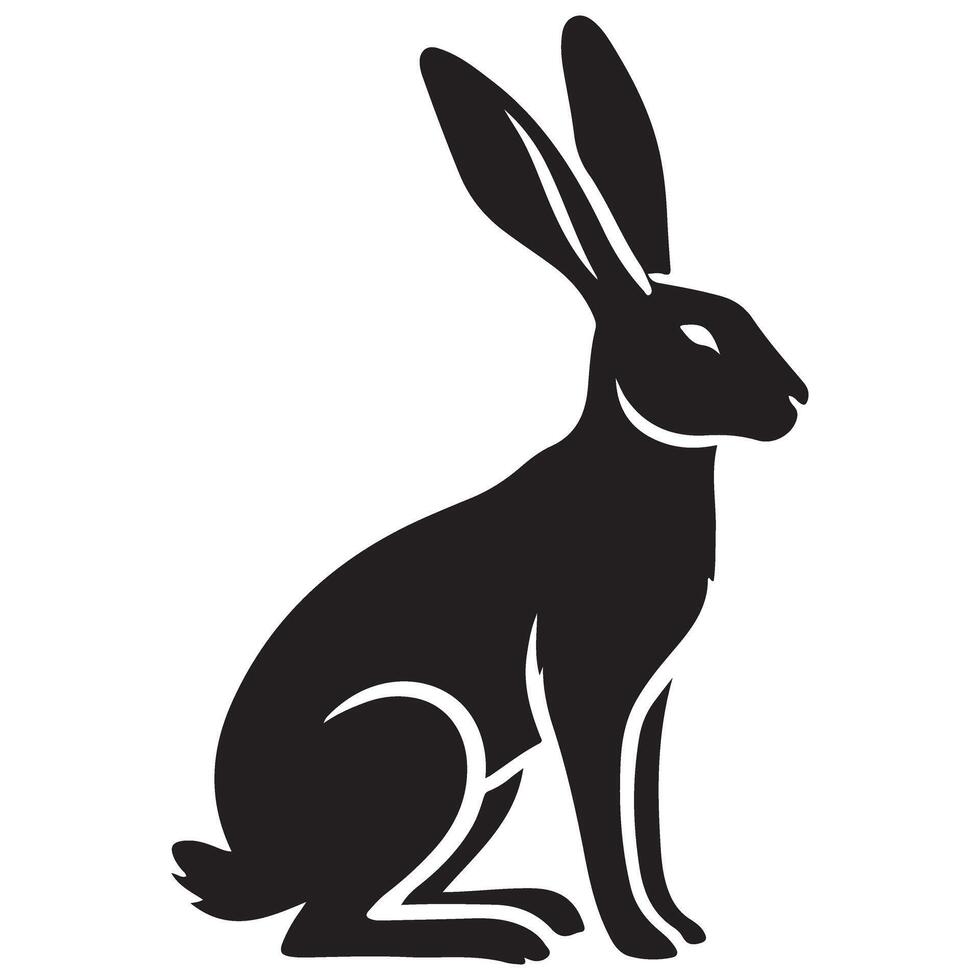 Rabbit Silhouette Illustration Elegant Hare Design Image Download vector