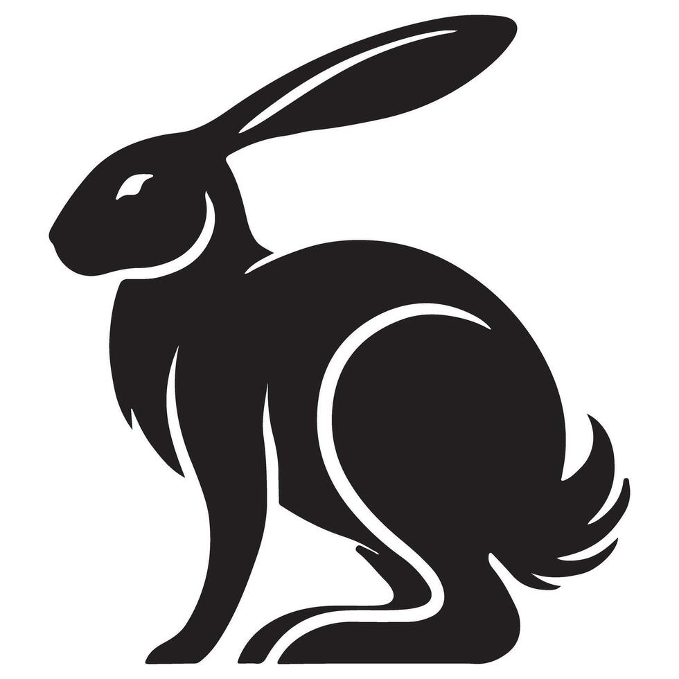 Hare Silhouette Image Graceful Wildlife Design for Print vector