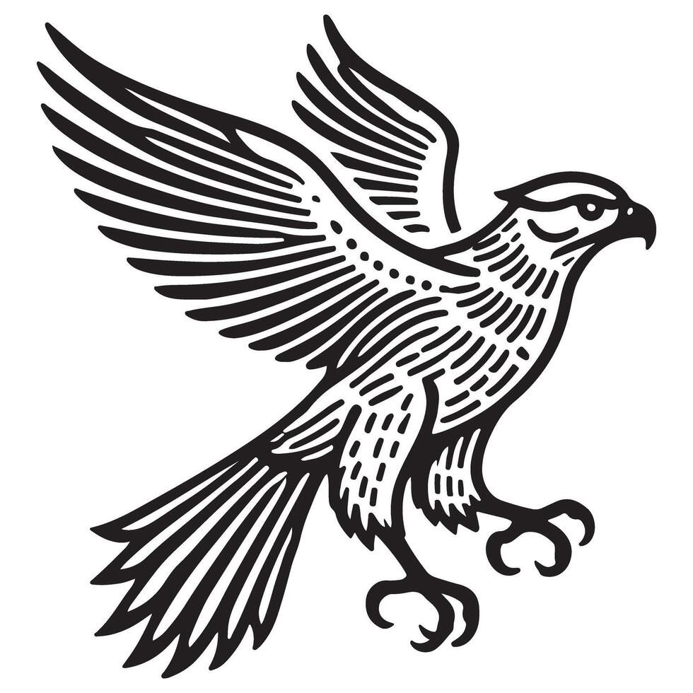 Powerful Hawk Silhouette Illustration for Design and Creativity vector