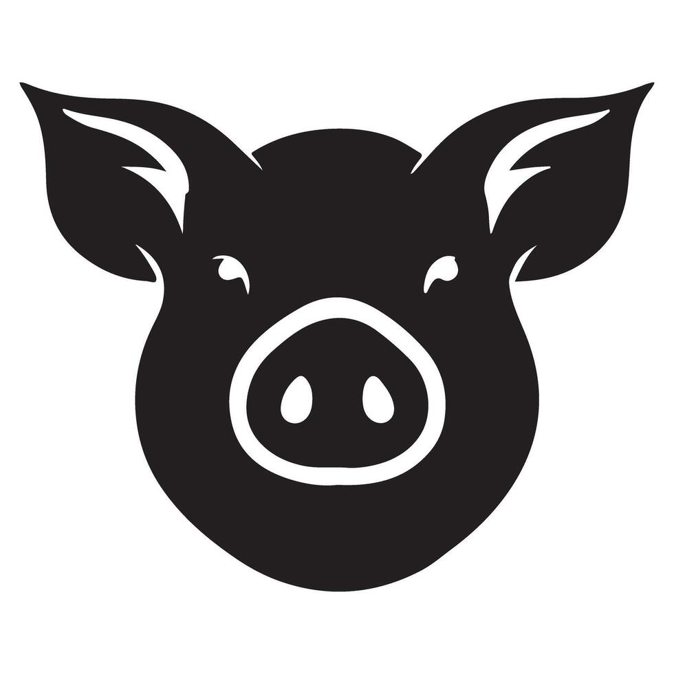Pig Silhouette Graphic An Adorable Farm Animal Design vector