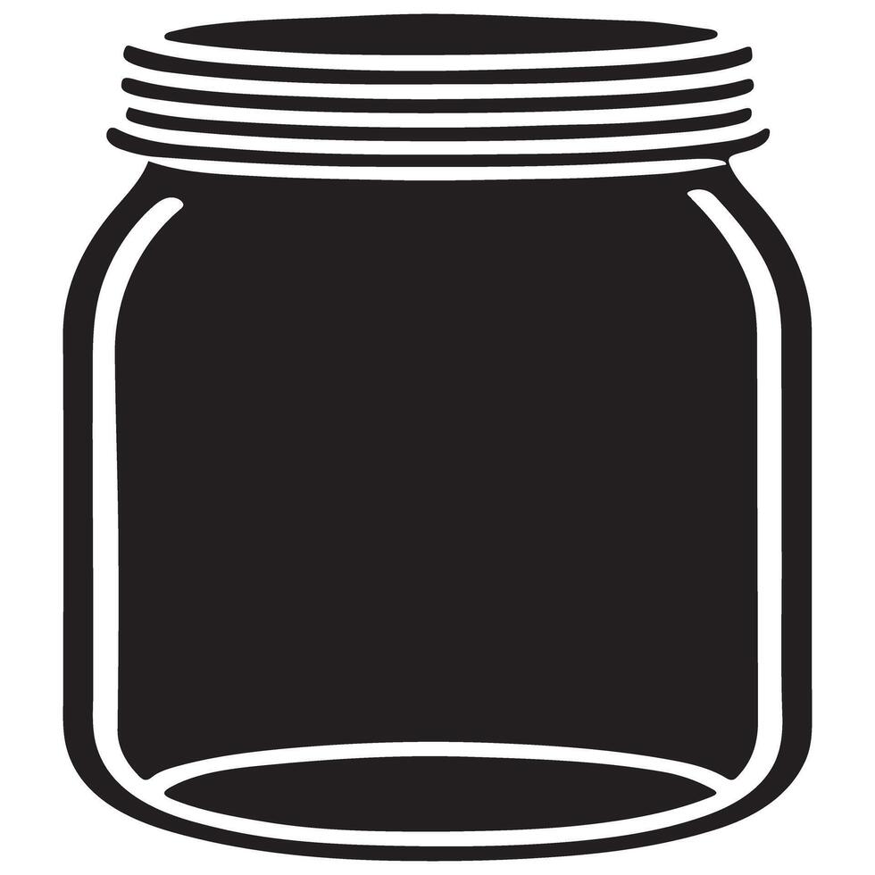 Mason Jar Silhouette Image Preserving Memories And Flavors vector