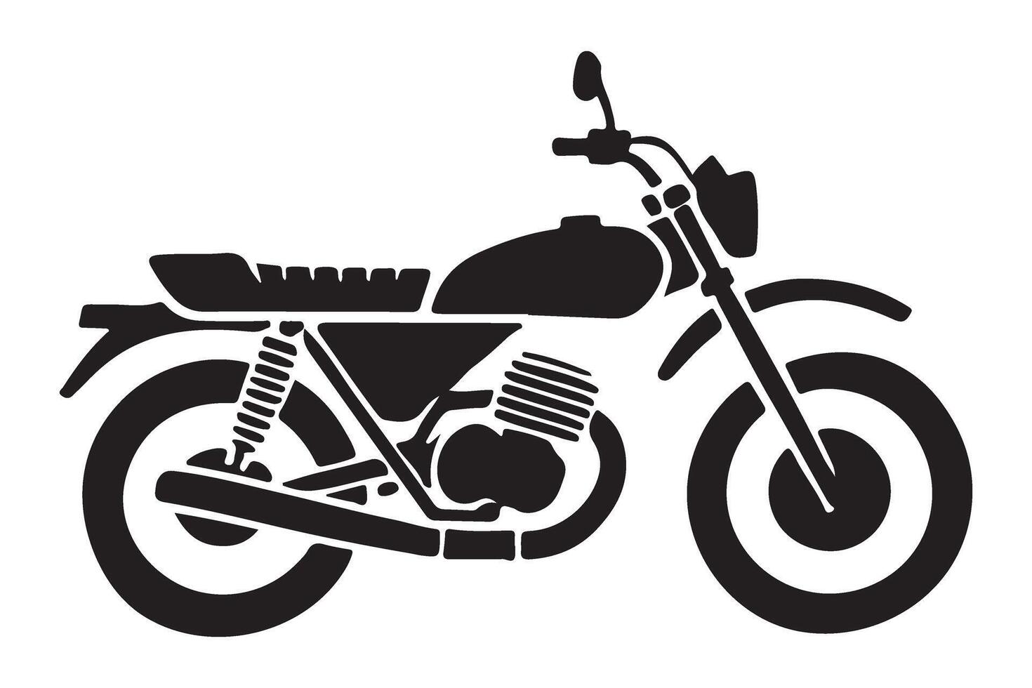 Classic Motorcycle Silhouette Illustration for Transportation and Design Needs vector