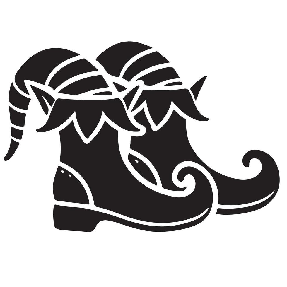 Silhouette of an elf shoes design holiday illustration art vector