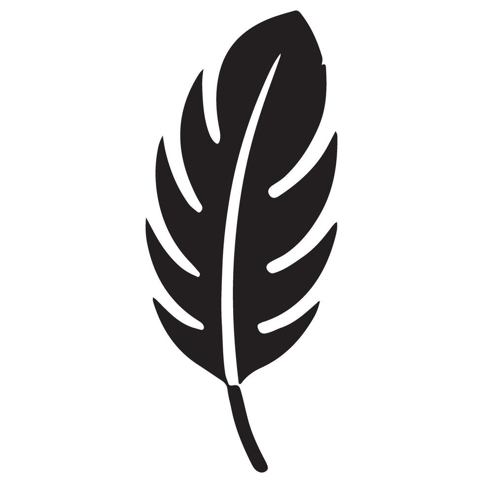 Silhouette of a feather single illustration graphic design element vector