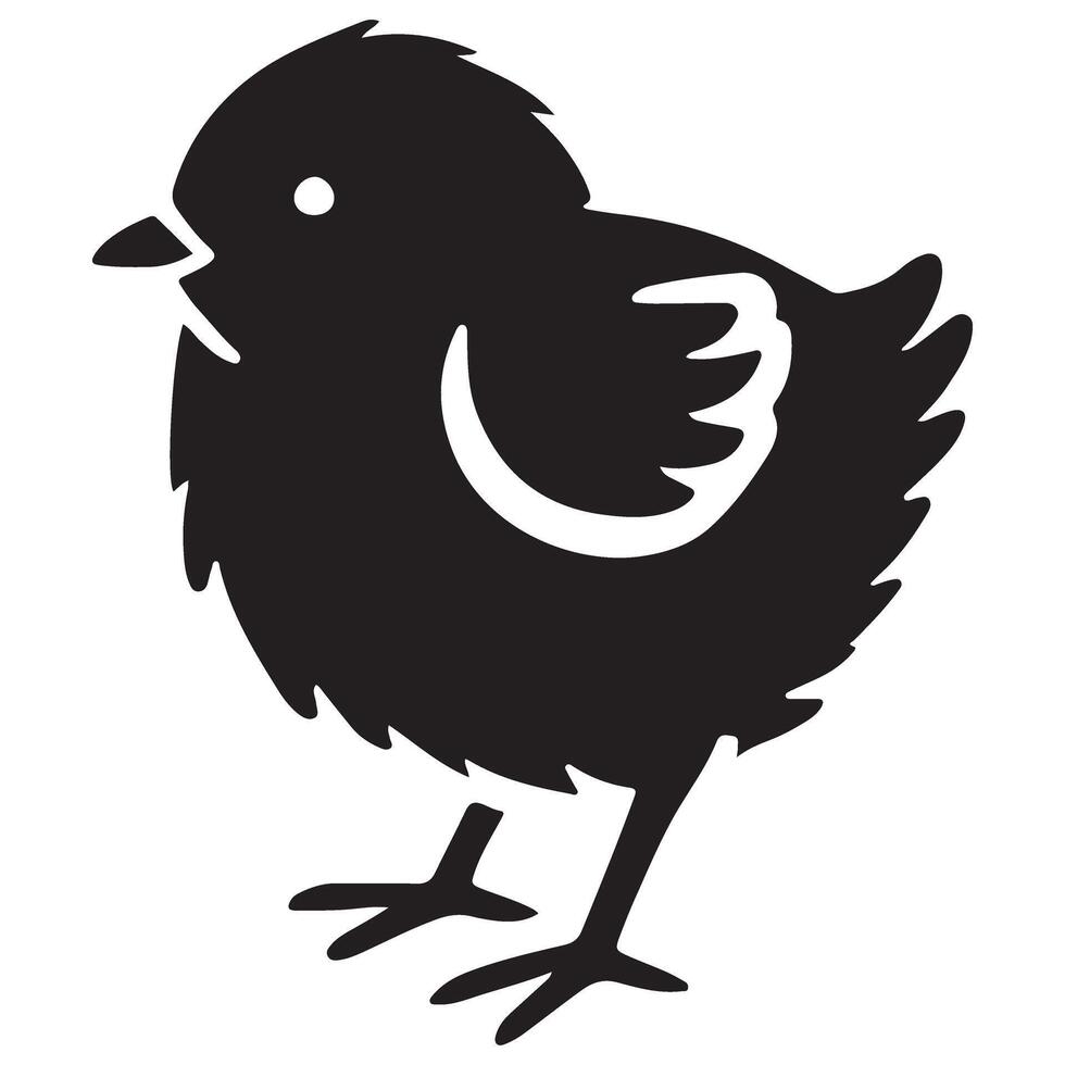 Cute Chick Silhouette Illustration of Spring Hatching vector