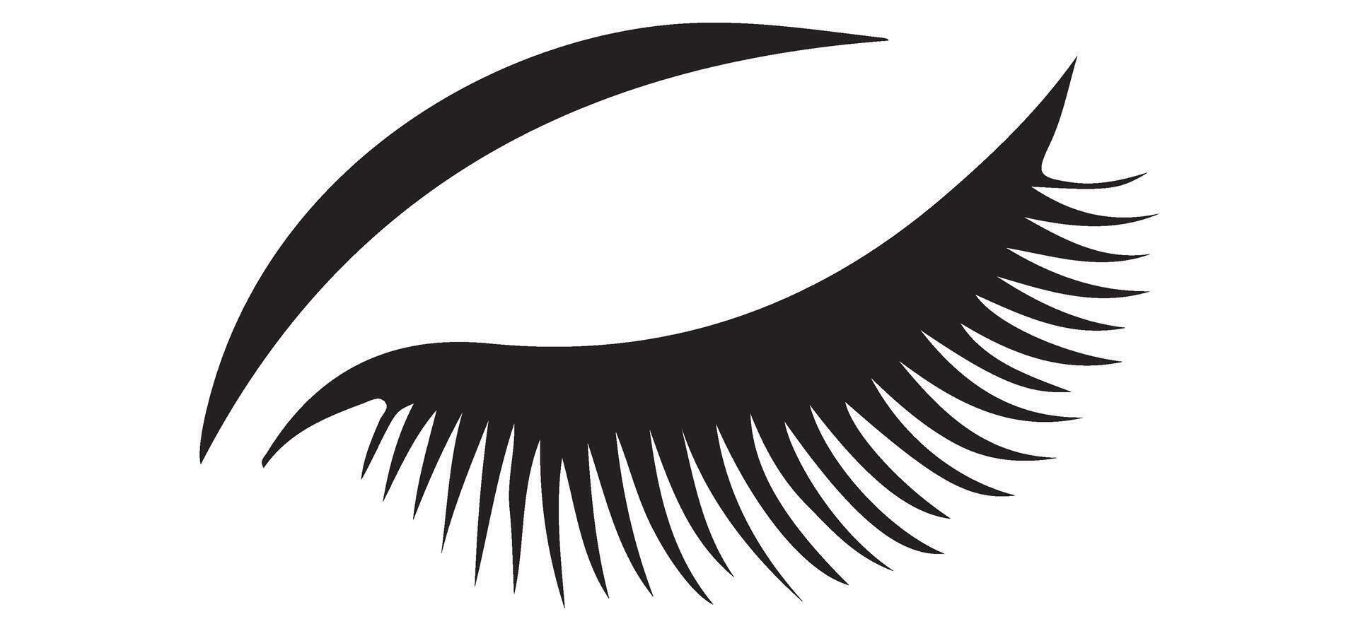 Closed Eyelash Silhouette Image for Beauty and Makeup vector