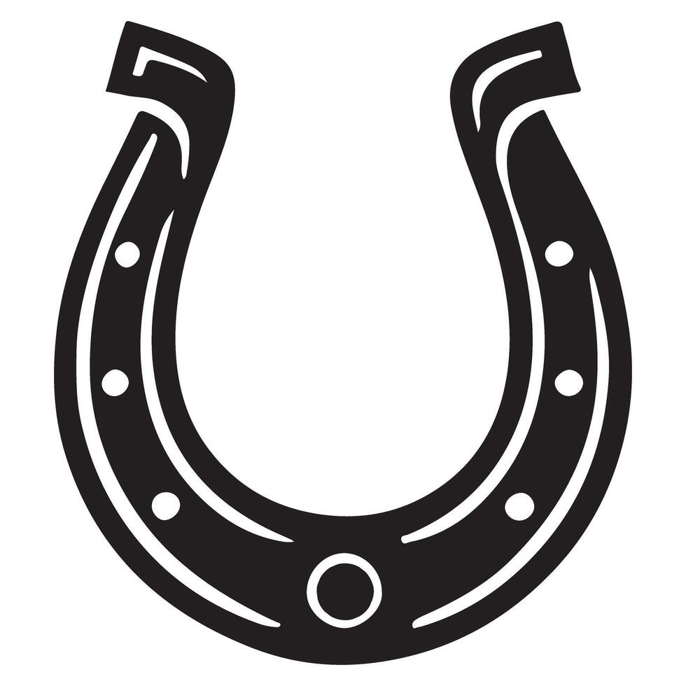 Horseshoe Silhouette Image Symbolizing Good Luck Charm vector