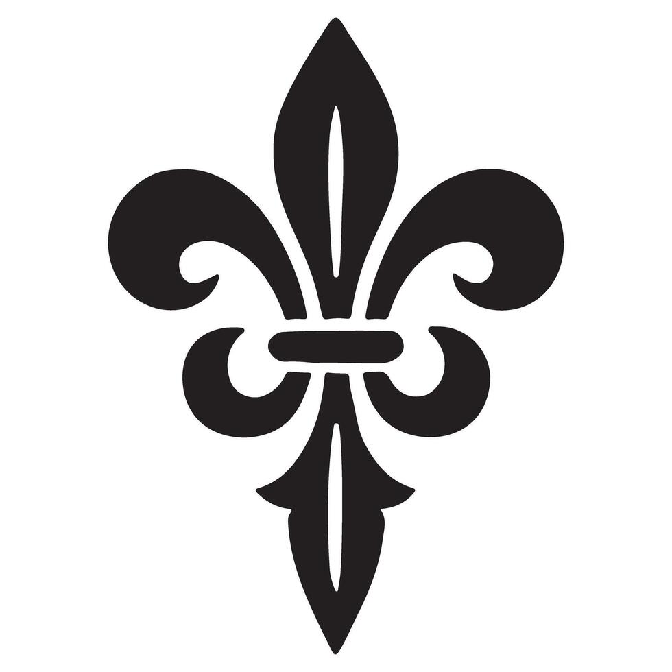 Fleur de lis silhouette illustration logo design element vector