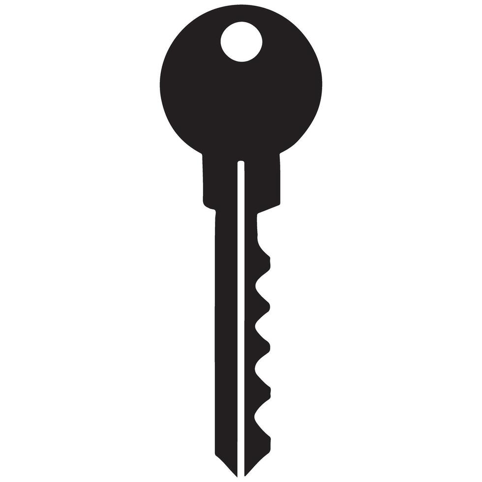 Simple Key Silhouette Graphic to Unlock Opportunities vector